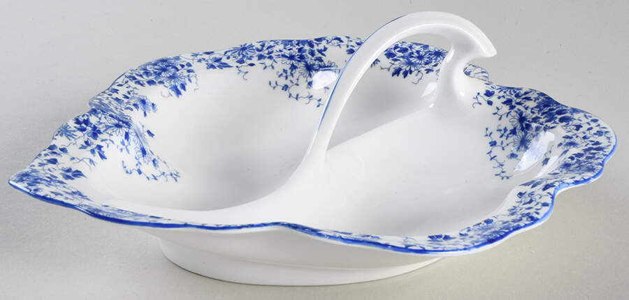 Dainty Blue Handled Leaf Dish by Royal Albert-1