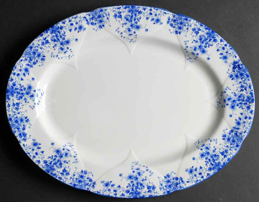 Dainty Blue 12" Oval Serving Platter by Royal Albert-1
