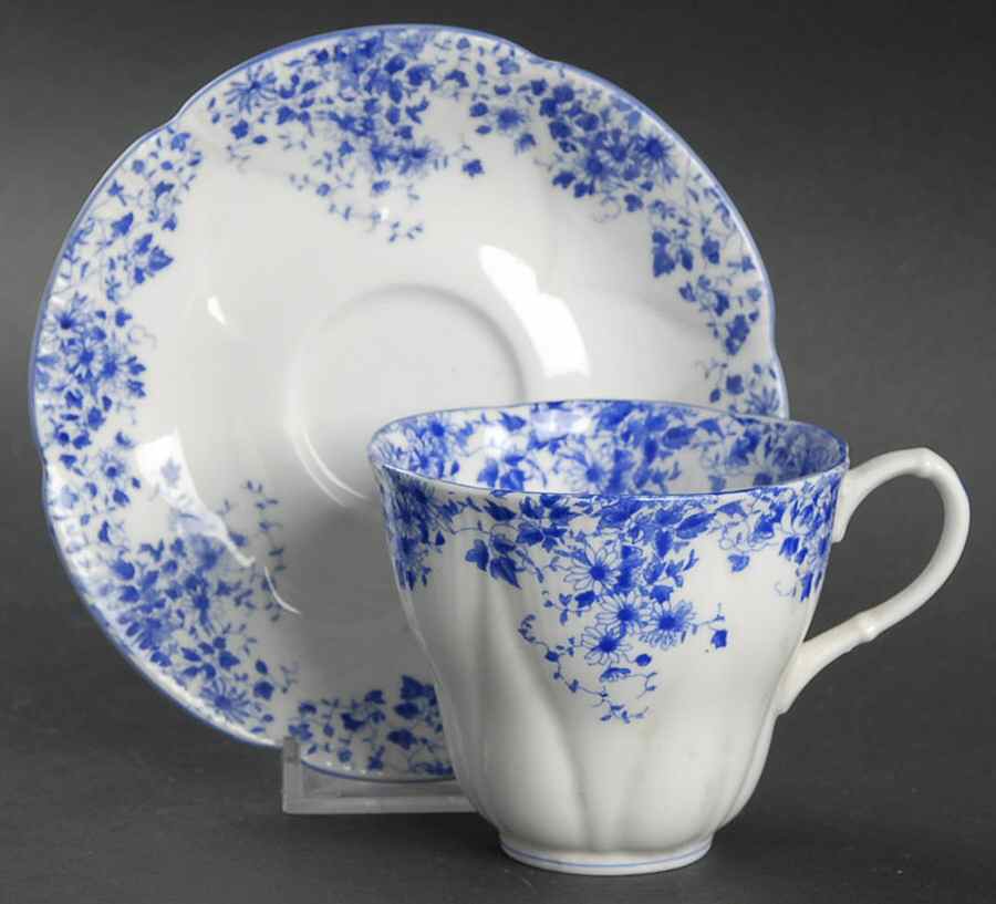 Dainty Blue Flat Demitasse Cup & Saucer Set by Royal Albert-1