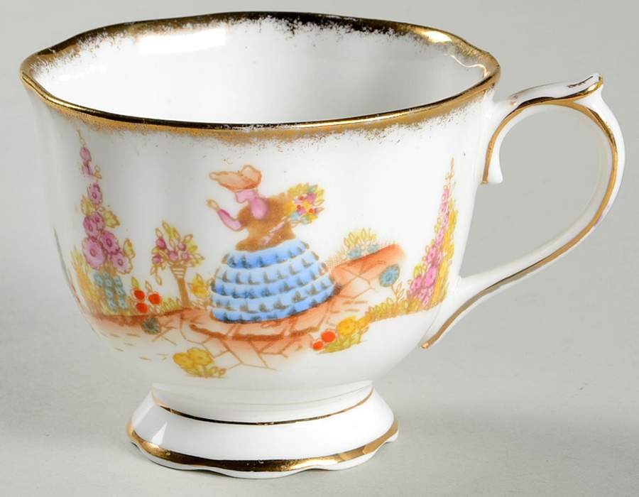 Dainty Dinah (Blue Dress, Gold Trim) Footed Cup by Royal Albert-1