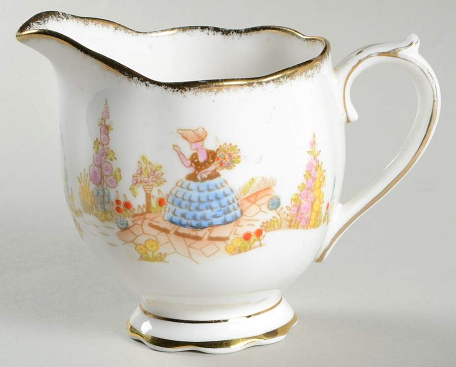 Dainty Dinah (Blue Dress, Gold Trim) Creamer by Royal Albert-1