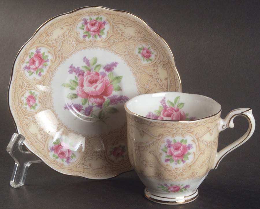 Devonshire Lace Footed Demitasse Cup & Saucer Set by Royal Albert-1