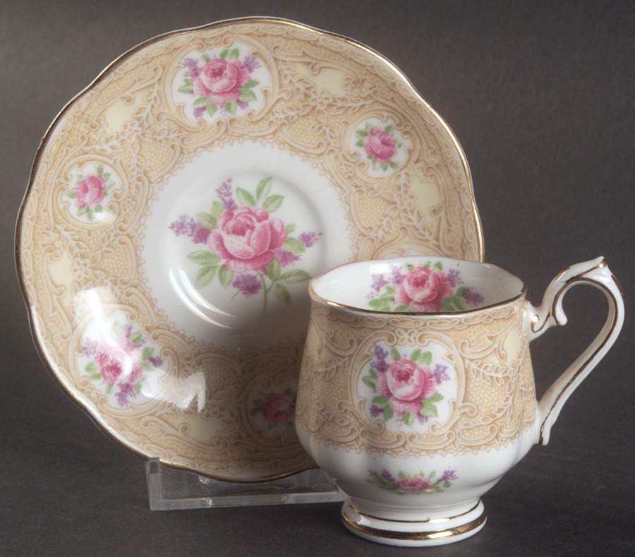 Devonshire Lace Footed Demitasse Cup & Saucer Set by Royal Albert-1