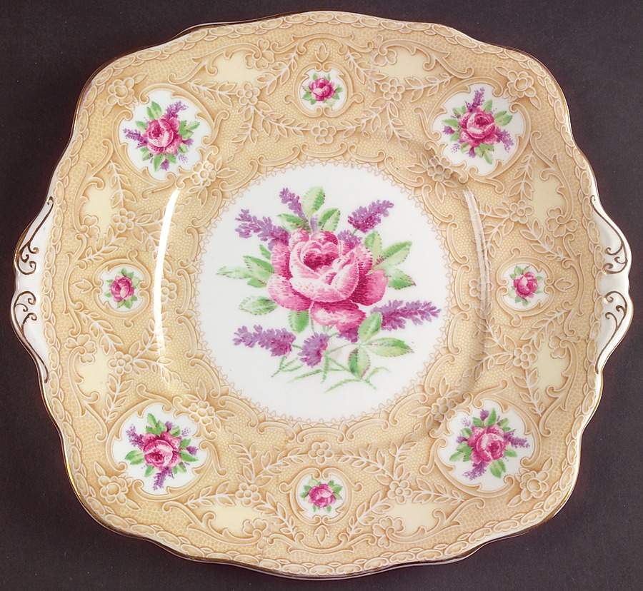 Devonshire Lace Square Handled Cake Plate by Royal Albert-1