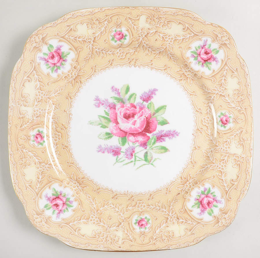 Devonshire Lace Square Dinner Plate by Royal Albert-1