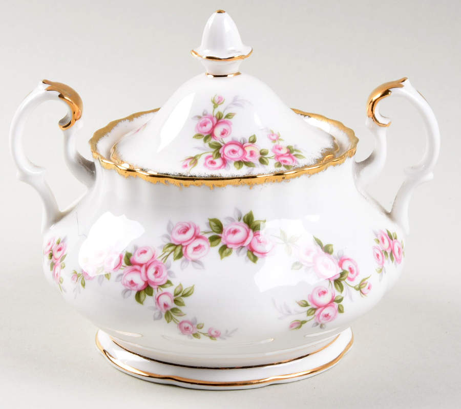 Dimity Rose Sugar Bowl & Lid by Royal Albert-1