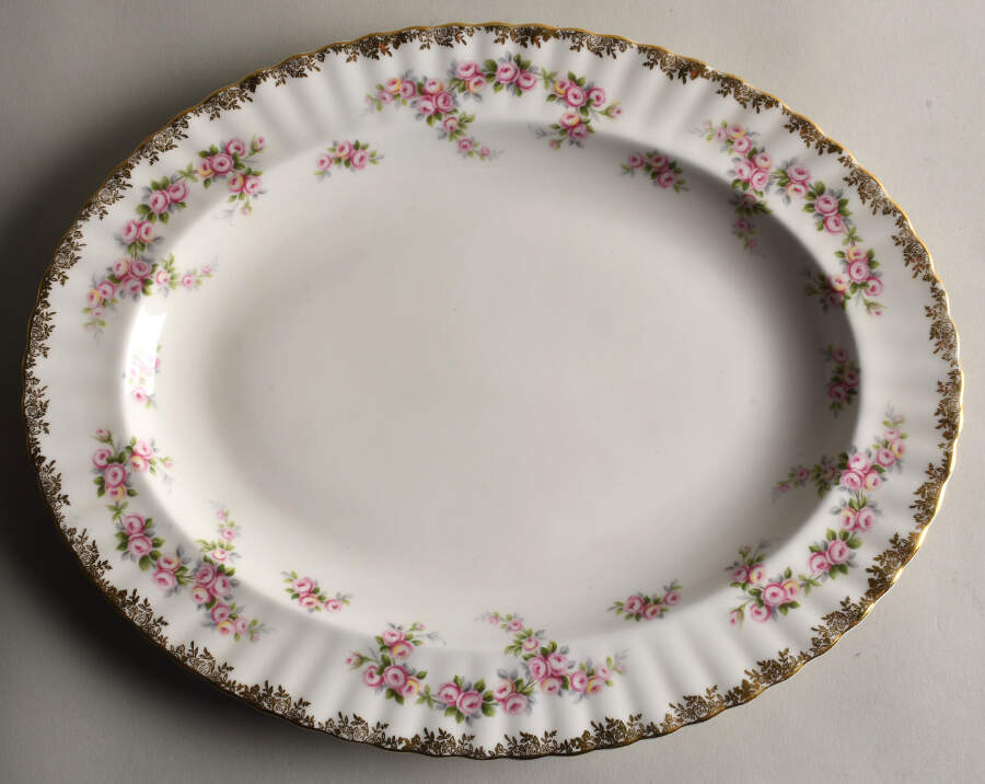 Dimity Rose 13" Oval Serving Platter by Royal Albert-1