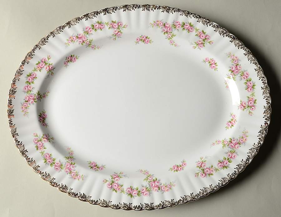 Dimity Rose 15" Oval Serving Platter by Royal Albert-1