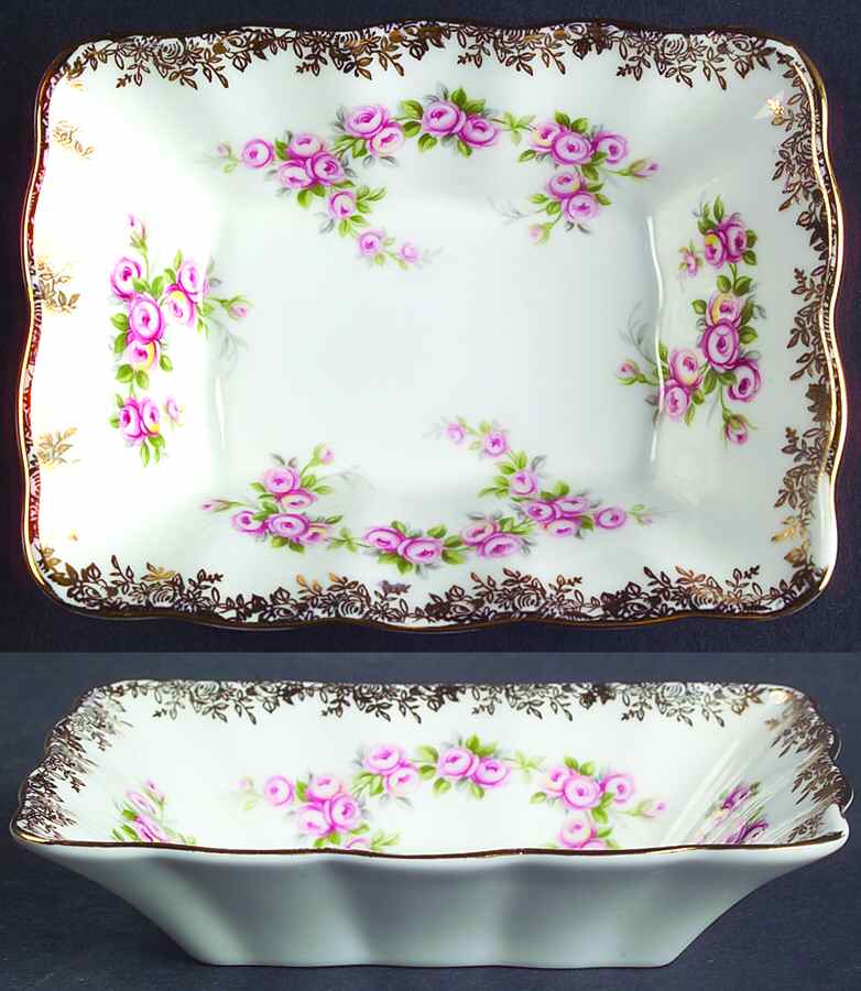 Dimity Rose Rectangular Sweet Meat Dish by Royal Albert-1