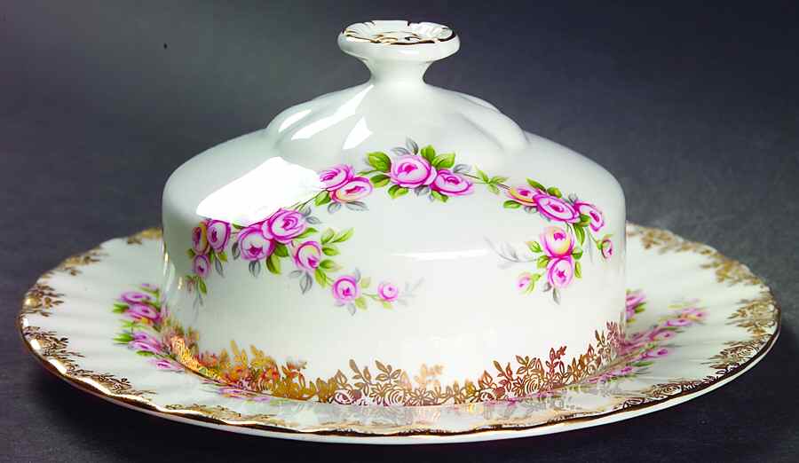 Dimity Rose Round Covered Butter by Royal Albert-1