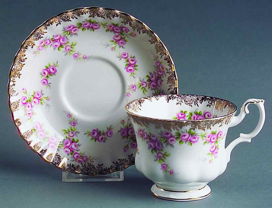 Dimity Rose Footed Cup & Saucer Set by Royal Albert-1