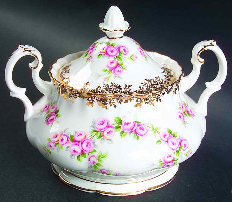 Dimity Rose Sugar Bowl & Lid by Royal Albert-1