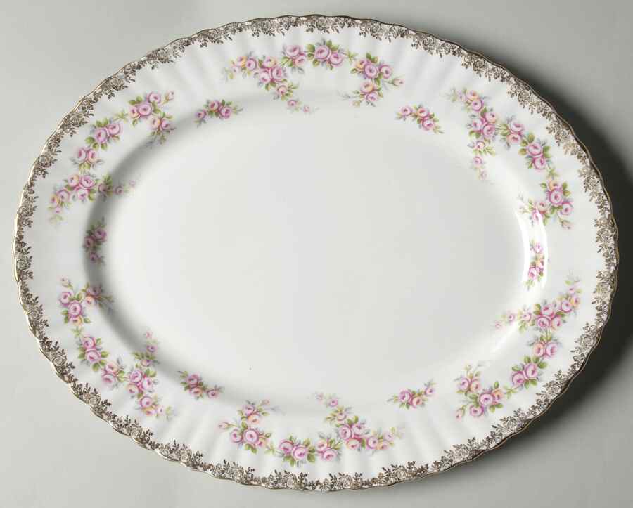 Dimity Rose 12" Oval Serving Platter by Royal Albert-1