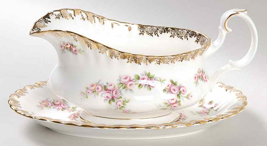Dimity Rose Gravy Boat & Underplate by Royal Albert-1