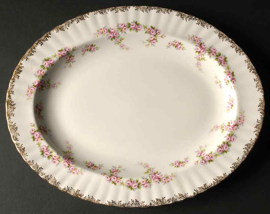 Dimity Rose 13" Oval Serving Platter by Royal Albert-1
