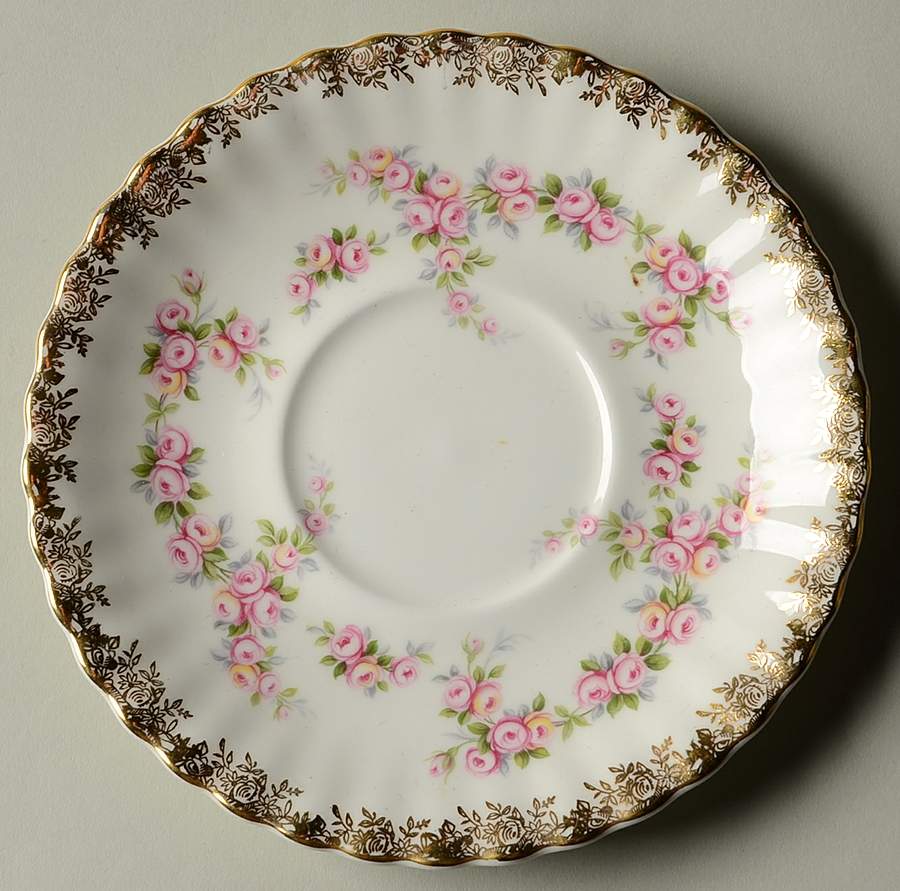 Dimity Rose Saucer for Cream Soup Bowl by Royal Albert-1