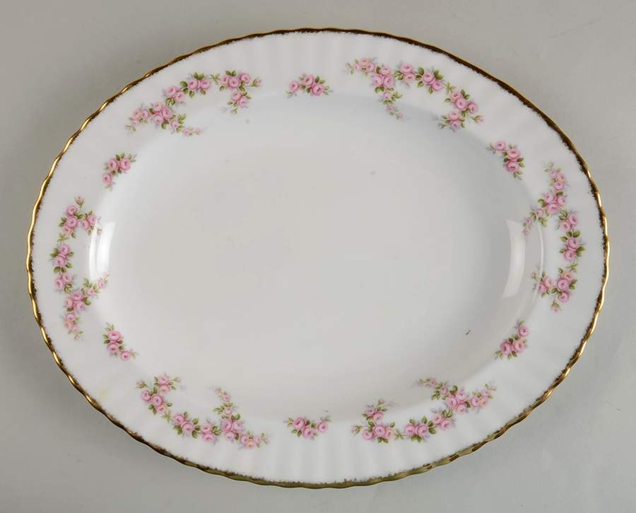 Dimity Rose 13" Oval Serving Platter by Royal Albert-1