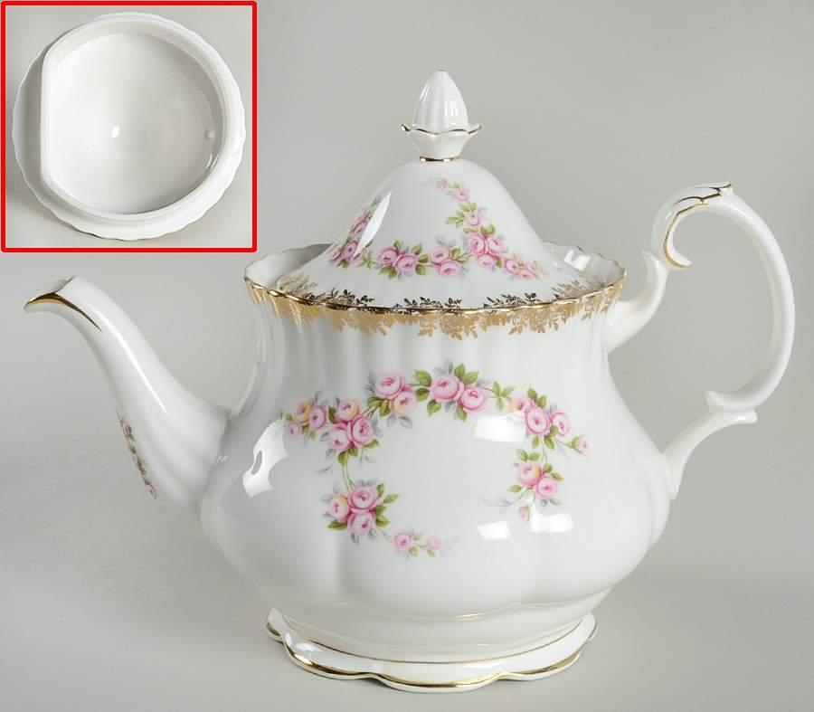 Dimity Rose Teapot & Lid by Royal Albert-1
