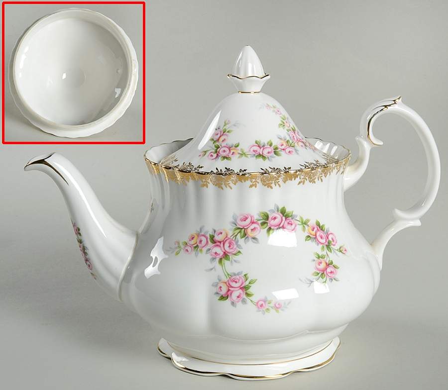 Dimity Rose Teapot & Lid by Royal Albert-1