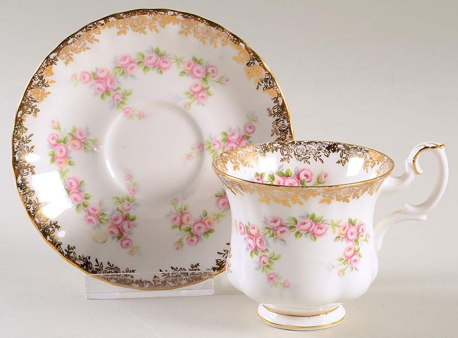 Dimity Rose Footed Demitasse Cup & Saucer Set by Royal Albert-1