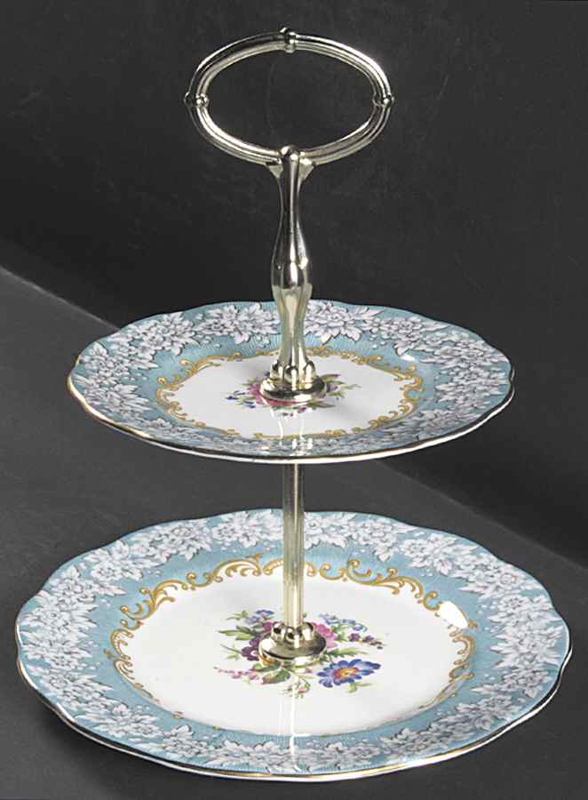 Enchantment 2-Tiered Serving Tray (Salad & Bread/Butter Plate) by Royal Albert-1