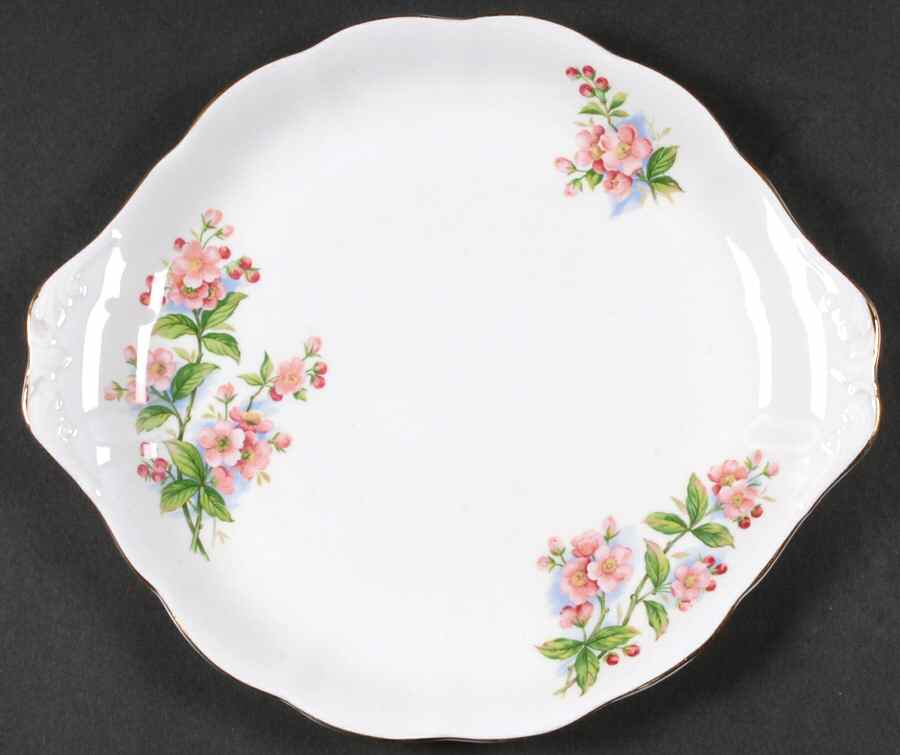 Evesham (Apple Blossoms) Handled Cake Plate by Royal Albert-1
