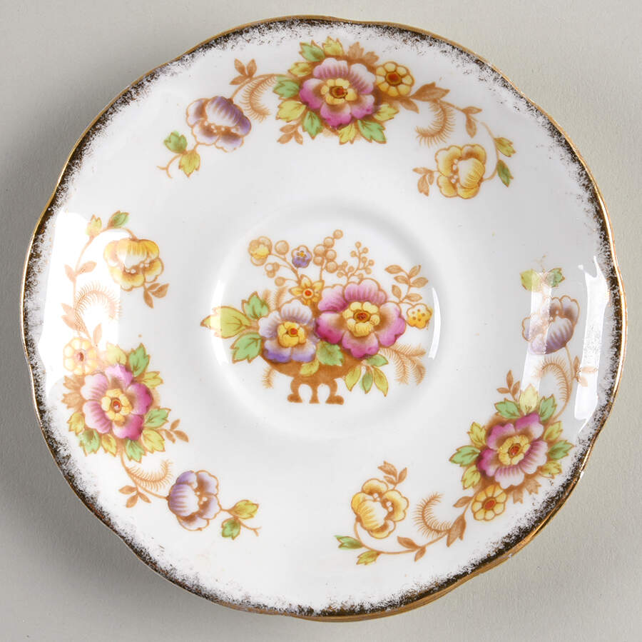 Evesham (Multicolored Floral) Saucer for Footed Cup by Royal Albert-1