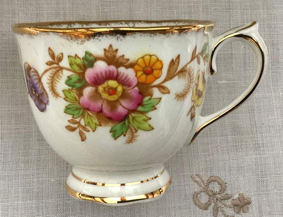 Evesham (Multicolored Floral) Footed Cup by Royal Albert-1