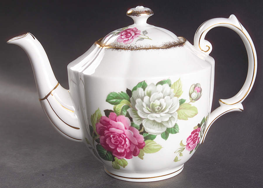Evening Rhapsody (Pink & White Floral) Teapot & Lid by Royal Albert-1