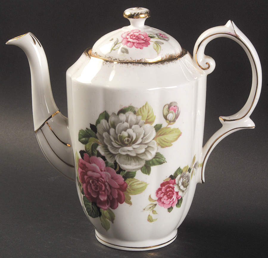 Evening Rhapsody (Pink & White Floral) Mini Coffee Pot & Lid by Royal Albert-1