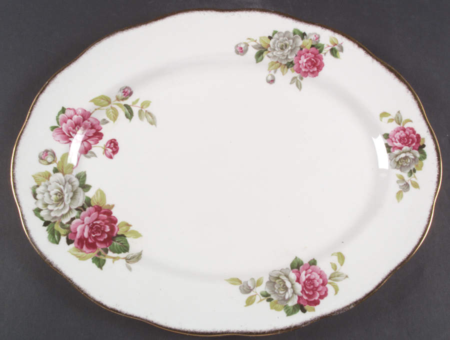 Evening Rhapsody (Pink & White Floral) 15" Oval Serving Platter by Royal Albert-1