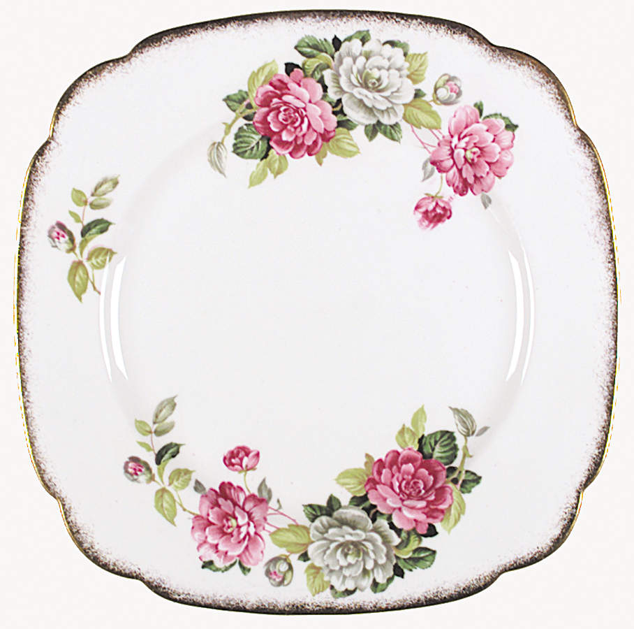 Evening Rhapsody (Pink & White Floral) Square Dinner Plate by Royal Albert-1