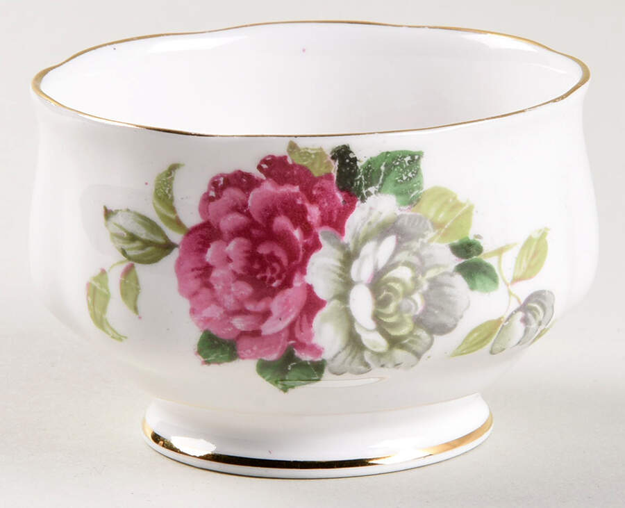 Evening Rhapsody (Pink & White Floral) Mini Open Sugar Bowl by Royal Albert-1