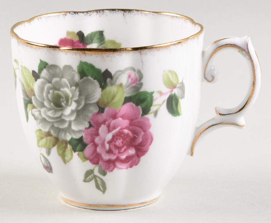 Evening Rhapsody (Pink & White Floral) Flat Cup by Royal Albert-1
