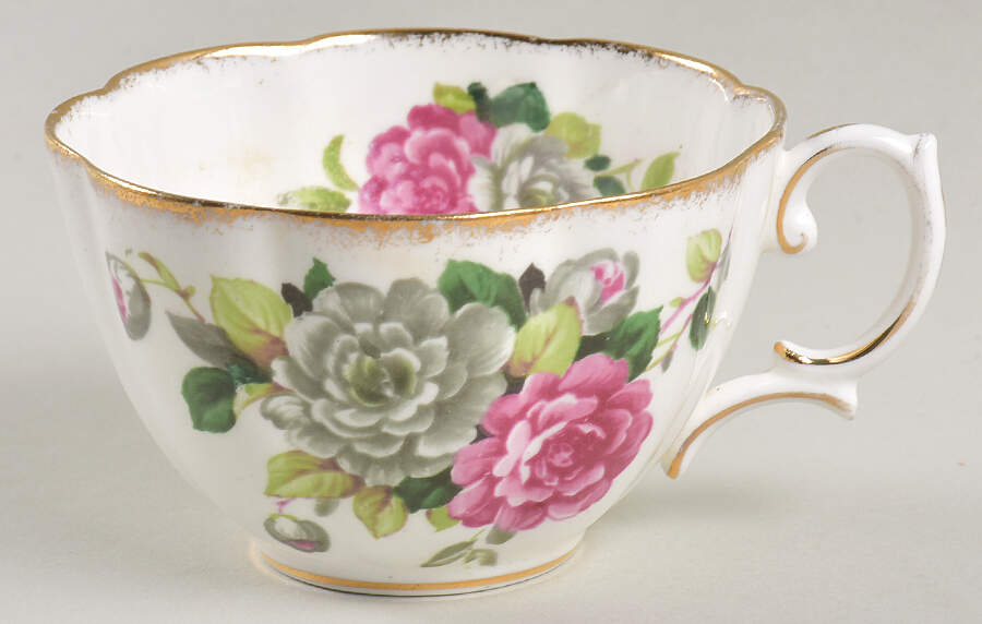 Evening Rhapsody (Pink & White Floral) Flat Cup by Royal Albert-1