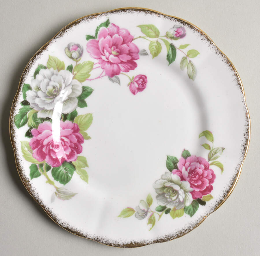 Evening Rhapsody (Pink & White Floral) Bread & Butter Plate by Royal Albert-1