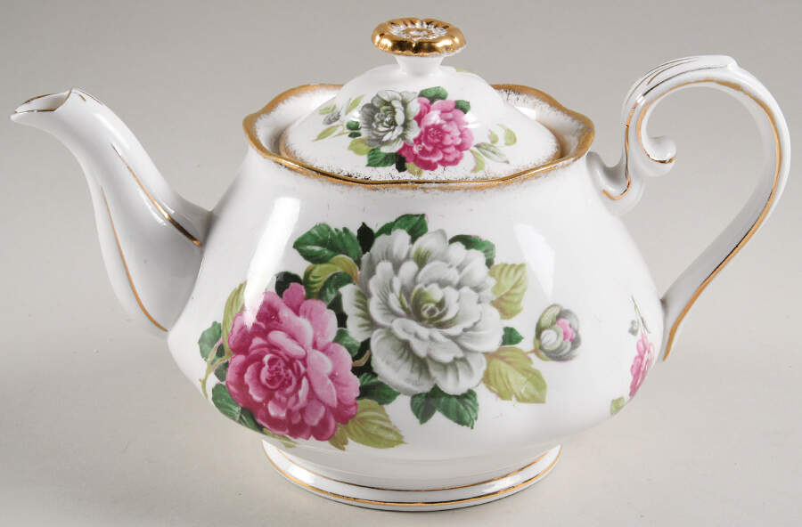 Evening Rhapsody (Pink & White Floral) Small Teapot & Lid by Royal Albert-1