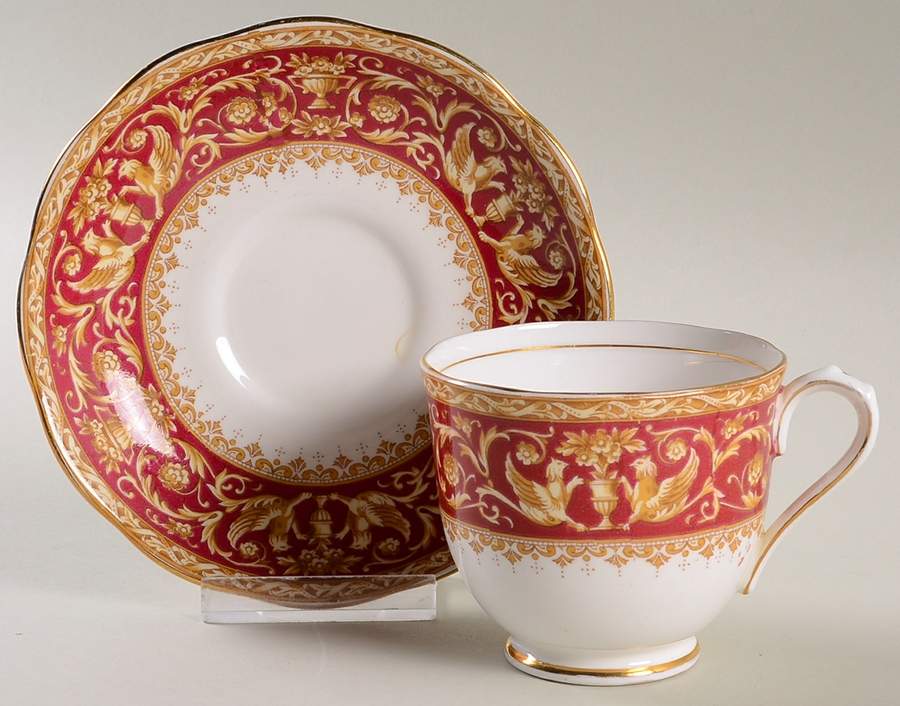 Florentine Red Footed Cup & Saucer Set by Royal Albert-1