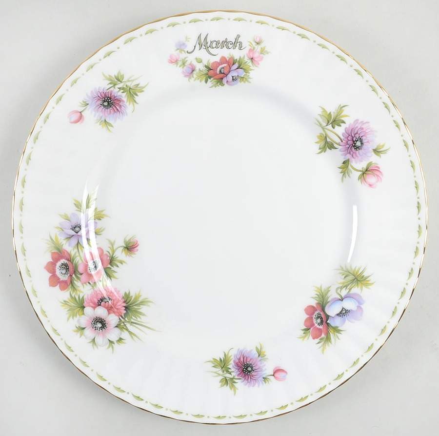 Flower of The Month (Newer, Montrose) Dinner Plate by Royal Albert-1