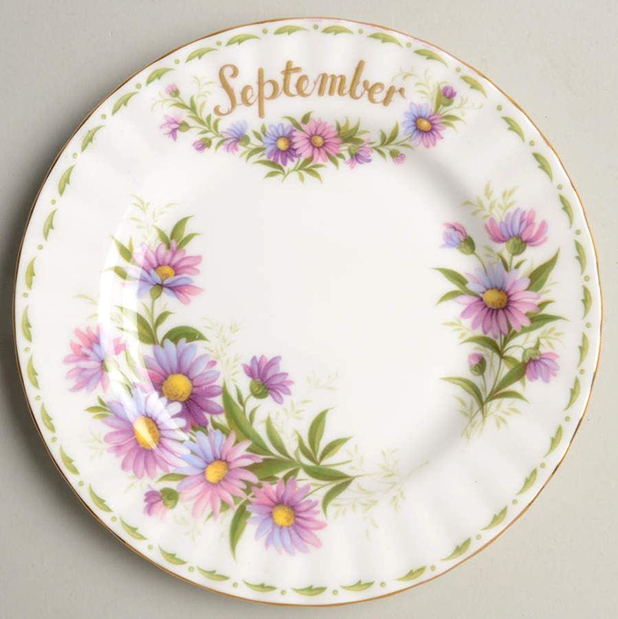 Flower of The Month (Newer, Montrose) Bread & Butter Plate by Royal Albert-1