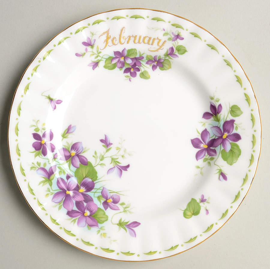 Flower of The Month (Newer, Montrose) Bread & Butter Plate by Royal Albert-1