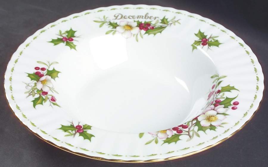 Flower of The Month (Newer, Montrose) Large Rim Soup Bowl by Royal Albert-1