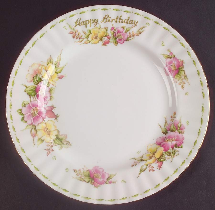 Flower of The Month (Newer, Montrose) Salad Plate by Royal Albert-1