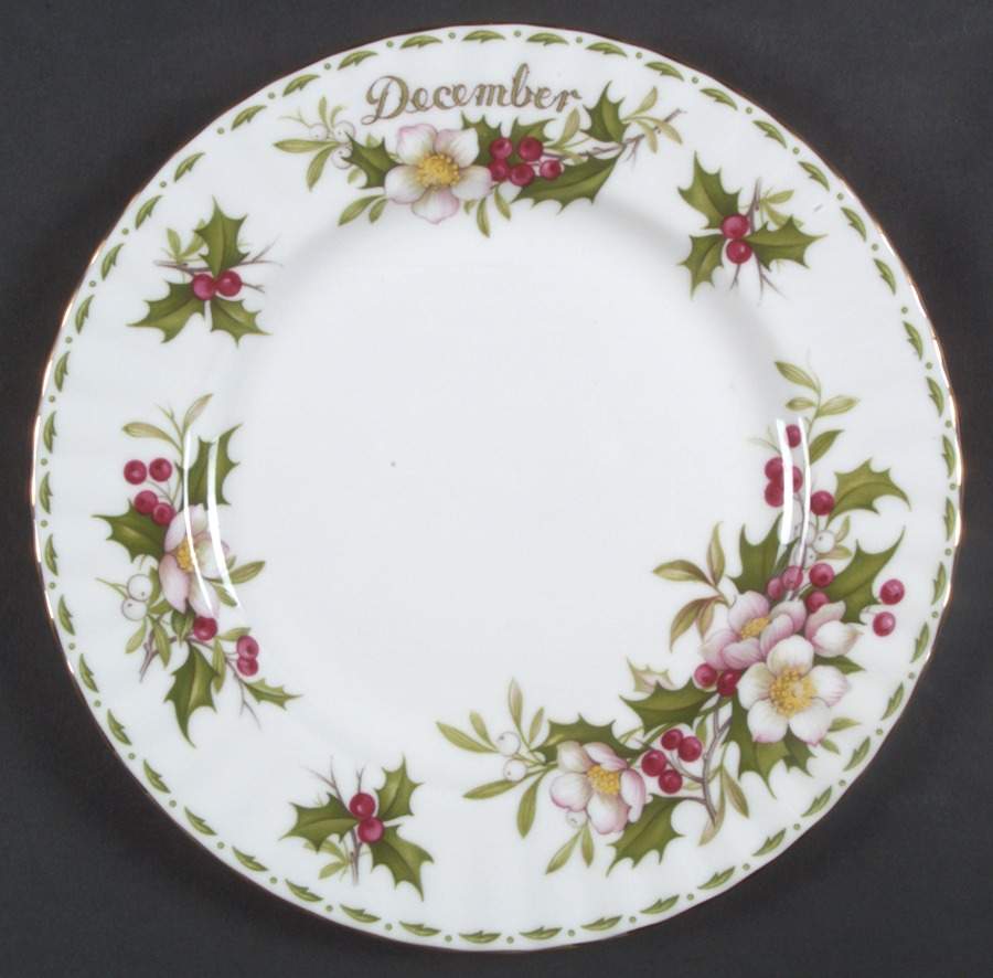 Flower of The Month (Newer, Montrose) Salad Plate by Royal Albert-1