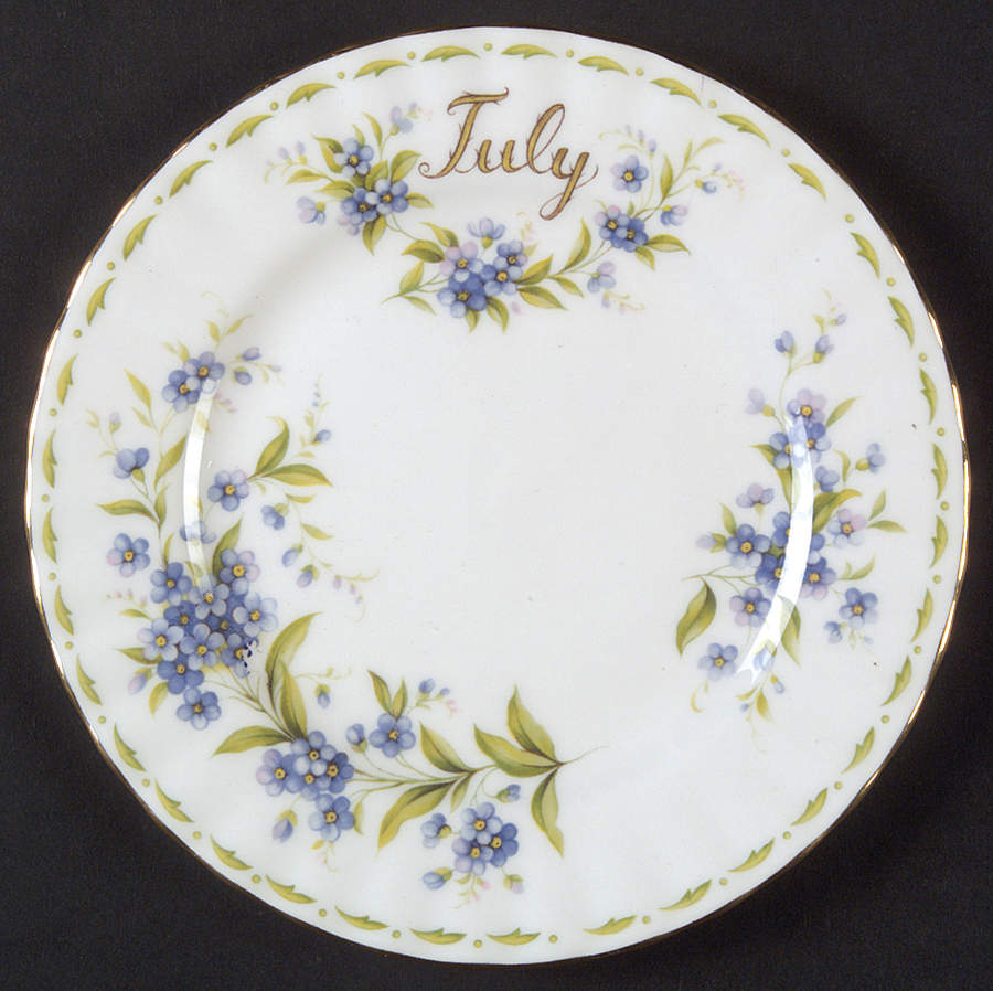 Flower of The Month (Newer, Montrose) Bread & Butter Plate by Royal Albert-1