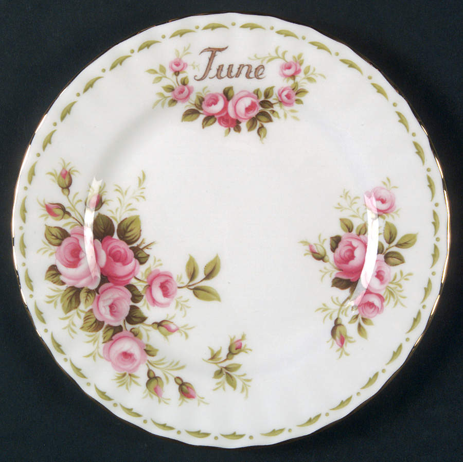 Flower of The Month (Newer, Montrose) Bread & Butter Plate by Royal Albert-1