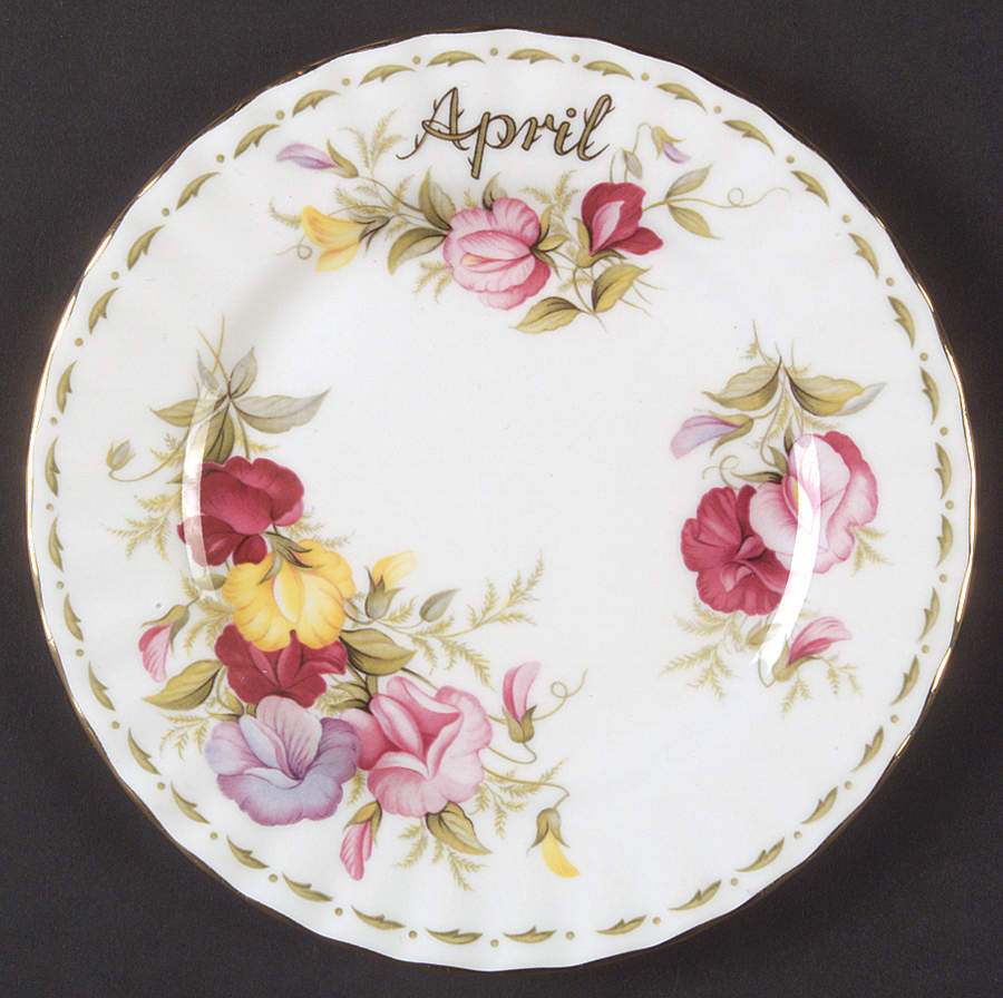Flower of The Month (Newer, Montrose) Bread & Butter Plate by Royal Albert-1
