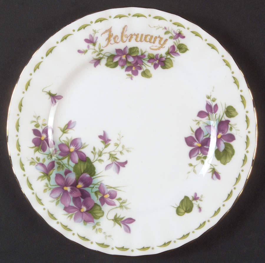 Flower of The Month (Newer, Montrose) Bread & Butter Plate by Royal Albert-1