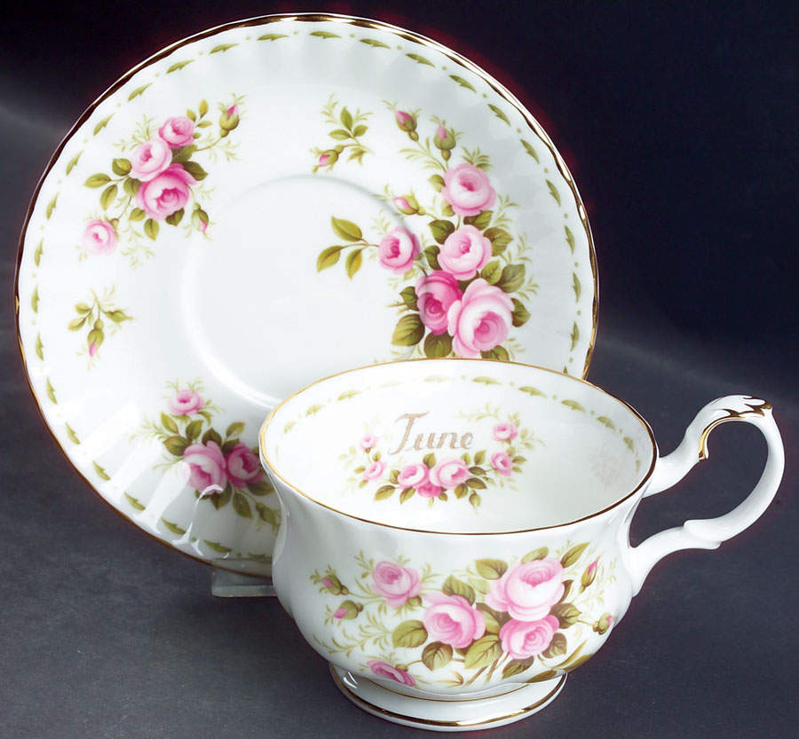 Flower of The Month (Newer, Montrose) Breakfast Cup & Saucer Set by Royal Albert-1