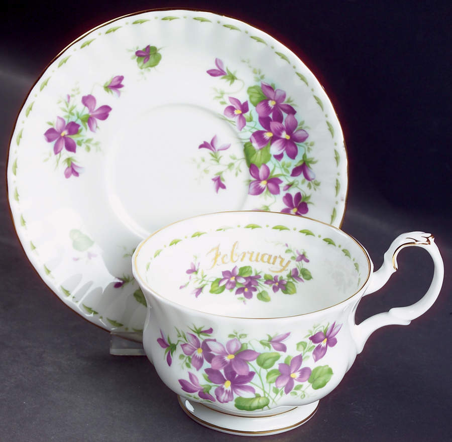 Flower of The Month (Newer, Montrose) Breakfast Cup & Saucer Set by Royal Albert-1